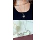 Heart Shape Photo Frame Pendant Necklace for Girls/Women (Silver Open)