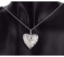 Heart Shape Photo Frame Pendant Necklace for Girls/Women (Silver Open)