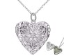 Heart Shape Photo Frame Pendant Necklace for Girls/Women (Silver Open)