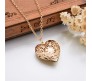 Heart Shape Photo Frame Pendant Necklace for Girls/Women (Gold Open)