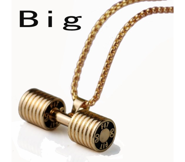 Dumbbell gold chain store