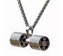 Heavy Gym Fitness Dumbbell Stainless Steel Pendant Locket Gift With Silver Chain Necklace For Fitness Lovers Men and Boys