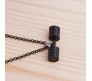 Gym Fitness Dumbbell Stainless Steel Pendant Locket Gift With Black Chain Necklace For Fitness Lovers Men and Boys