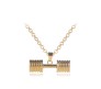 Gym Fitness Dumbbell Stainless Steel Pendant Locket Gift With Gold Chain Necklace For Fitness Lovers Men and Boys