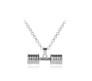 Gym Fitness Dumbbell Stainless Steel Pendant Locket Gift With Silver Chain Necklace For Fitness Lovers Men and Boys