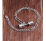 Gym Fitness Dumbbell Stainless Steel Pendant Locket Gift With Silver Chain Necklace For Fitness Lovers Men and Boys