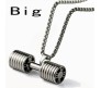 Heavy Gym Fitness Dumbbell Stainless Steel Pendant Locket Gift With Silver Chain Necklace For Fitness Lovers Men and Boys