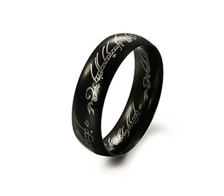 Lord of The Rings Genuine Stainless Steel Golden LOTR Gold Ring Casual Everyday Fashion for Men Women and Boys Size 7 Gold