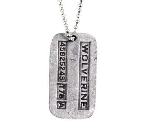 Male Cool XMen Wolverine Dog Tag Necklace Vintage Logan Dog Tags Pendant Locket with Chain For Boys and Men