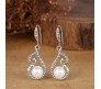 Music Shape Solitaire Pearl with Crystal Rhinestone Pendant and Earring Jewellery Set for Girls and Women