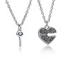 Only The Key Holder Can Unlock My Heart Steel Antique Silver Couple Pendant Necklace Set for Men & Women