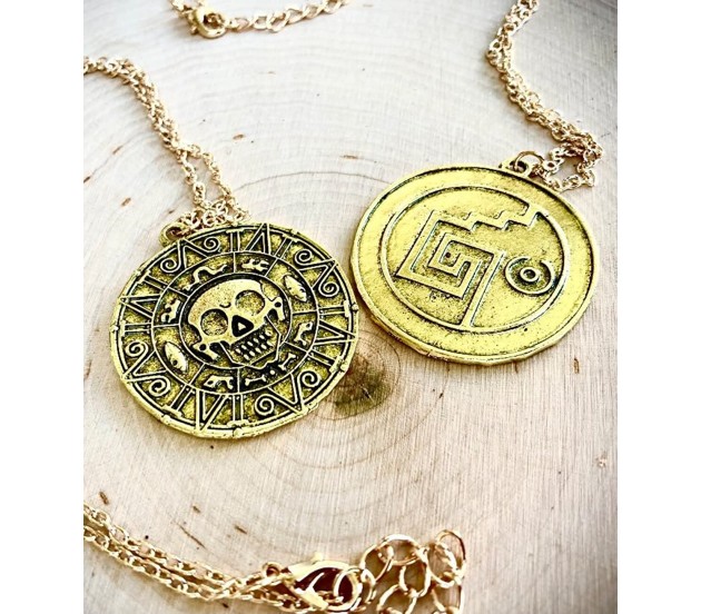 Cursed Aztec Coin Medallion Pirates of the Caribbean Pendant Christmas Gift  Gifts for Her, Him Men & Women Necklace - Etsy
