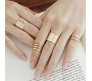 Set of 3 Gold Adjustable Minimal Design Combo Pack Stylish Party and Daily Casual Wear Midi Ring Set For Girls and Women
