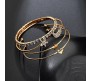 Set of 4 Multilayer Charm Bangle Gold Plated Adjustable Bracelet Combo Pack for Women and Girls Gold Silver