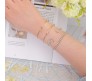 Set of 4 Multilayer Charm Bangle Gold Plated Adjustable Bracelet Combo Pack for Women and Girls Gold Silver