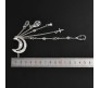 Silver Hair Pin Stylish Moon Shaped Rhinestone Crystal Tassel Long Chain Beads Dangle Hair Clip Hair Jewelry for Women and Girls