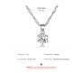 Silver Round AAA Zircon Solitaire Pendant with Sterling Silver Necklace for Women and Girls