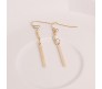 Stick Bar Style Long Needle Gold Plated Fashion Hanging Sui Dhaaga Drop & Dangle Earrings For Women & Girls Gold