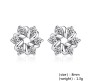 Stud Earrings Sterling Silver for Women Girls CZ Cubic Zirconia Flower-Shaped Earrings Ear Studs Bars White