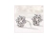 Stud Earrings Sterling Silver for Women Girls CZ Cubic Zirconia Flower-Shaped Earrings Ear Studs Bars White