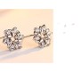 Stud Earrings Sterling Silver for Women Girls CZ Cubic Zirconia Flower-Shaped Earrings Ear Studs Bars White