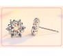 Stud Earrings Sterling Silver for Women Girls CZ Cubic Zirconia Flower-Shaped Earrings Ear Studs Bars White