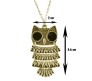 Vintage Long Chain Owl Pendant Necklace Anitque for Women Girls Mother and Sister Gift (Bronze Gold)