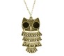 Vintage Long Chain Owl Pendant Necklace Anitque for Women Girls Mother and Sister Gift (Bronze Gold)