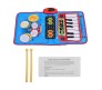 2 in 1 Piano/Keyboard N Drum Musical Jam Playmat Touch Sensitive Playmate Foldable Musical Mat Toy for Kids Multicolor