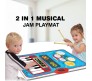 2 in 1 Piano/Keyboard N Drum Musical Jam Playmat Touch Sensitive Playmate Foldable Musical Mat Toy for Kids Multicolor