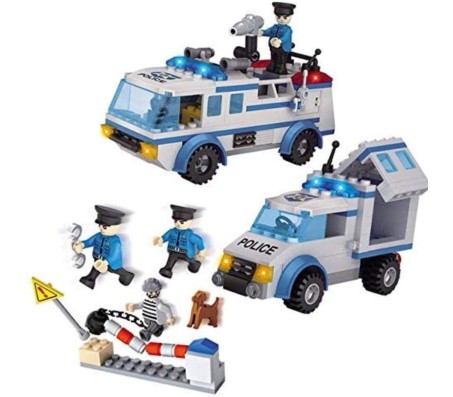 368 Pcs City Police Station Building Block Game Set City Construction Birthday Gift for Boys and Girls Multi Color