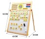 6 in 1 Wooden Easel Magnetic Drawing and Writing White Board Black Board with Abacus and Clock Educational Learning for Kids Medium 62 x 42 cm - Multi Color