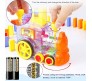 60 Pcs Electric Dominos Train Toy Set Model with Lights and Sounds Stacking Funny Filling Plastic Domino Blocks Maker Toys for Kids Multicolor