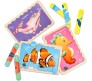 8 in 1 Sea Animals Stip Puzzles Ice Cream Stick Puzzle Sorting Blocks for Preschool Montessori Educational Small Kids Toddlers Boys and Girls Multicolor