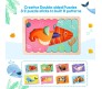8 in 1 Sea Animals Stip Puzzles Ice Cream Stick Puzzle Sorting Blocks for Preschool Montessori Educational Small Kids Toddlers Boys and Girls Multicolor