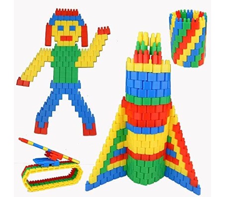 Big Size Rocket Head Bullet Building Blocks Set 180 pcs, Educational Bullet Blocks for Kids Learning & Creativity Puzzle Game Set for 3+ Years Multi Colour