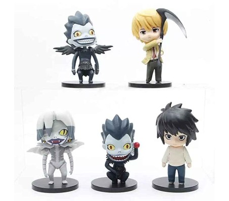 Death Anime Note Action Figure Set of 5 Size 10CM Miniature Toy for Car Dashboard, Decoration, Cake Topper, Office Desk & Study Table Multicolor