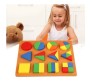 Heavy and Big 3 in 1 Wooden Geometry Ratio Maths Color Matching and Stacking Building Blocks Montessori Toy for Preschool Toddler 2 to 3 Years Old Kid Multicolor