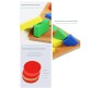 Heavy and Big 3 in 1 Wooden Geometry Ratio Maths Color Matching and Stacking Building Blocks Montessori Toy for Preschool Toddler 2 to 3 Years Old Kid Multicolor
