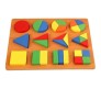 Heavy and Big 3 in 1 Wooden Geometry Ratio Maths Color Matching and Stacking Building Blocks Montessori Toy for Preschool Toddler 2 to 3 Years Old Kid Multicolor