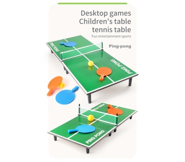 Ping Pong Table Tennis – Small Mini Kids - Space Saving & Easy Storage –  Includes (2) Regulation Paddles (3-4) Balls and (1) Net. No Assembly  Required