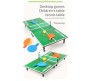 Mini 60 cm Table Tennis Portable Lightweight Sturdy Folding Indoor Table 2 Table Tennis Paddles and 2 Ping Pong Balls Game Set Toy for Kids