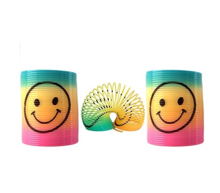 Mini Small 3 Pcs Rainbow Magic Spring Coil Fun Stretch Toy for Birthday Return Gift Toys for Boys and Girls Multicolor