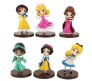 Set of 6 Cute Princess Action Figure Set Or Cake Topper Decoration Merchandise Showpiece of Jasmine Aurora Alice Jane Belle Snow White to Keep in Office Desk Table Gift Multicolor