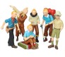 Set of 6 The Adventures of Tintin Figures 8-10 cm for Car Dashboard, Cake Decoration, Office Desk and Study Table Multicolor