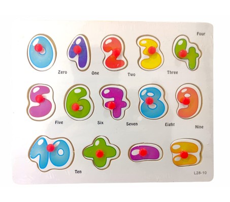 Wooden Colorful Learning Number Puzzle from 0 to 10 Numbers and Math Sign Blocks Game with Knob Educational Board Tray for Kids Baby Age 2 3 4 Year Gift Mulitcolor