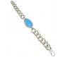 22cm Silver Plated Salman Khan Turquoise Stone Hand Bracelet Metal Being Human Jewellery Lucky Stone Friendship Band for Men & Boys