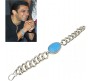 22cm Silver Plated Salman Khan Turquoise Stone Hand Bracelet Metal Being Human Jewellery Lucky Stone Friendship Band for Men & Boys