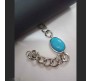 22cm Silver Plated Salman Khan Turquoise Stone Hand Bracelet Metal Being Human Jewellery Lucky Stone Friendship Band for Men & Boys
