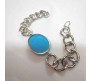 22cm Silver Plated Salman Khan Turquoise Stone Hand Bracelet Metal Being Human Jewellery Lucky Stone Friendship Band for Men & Boys